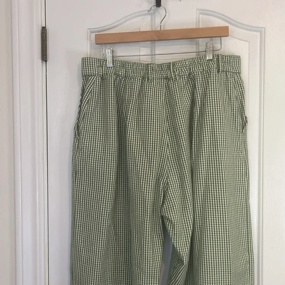 Big Bud Press | Spring Green Gingham Trouser Pants Sz XL 100% Cotton *LIKE NEW* - Picture 5 of 11